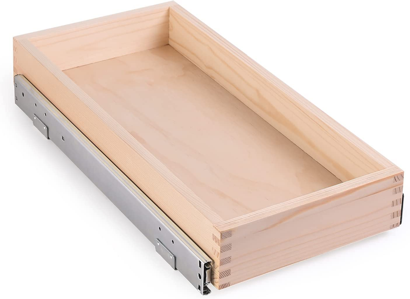 Pull Out Cabinet Organizer, Soft Close Slide Out Wood Drawer Storage Shelves for