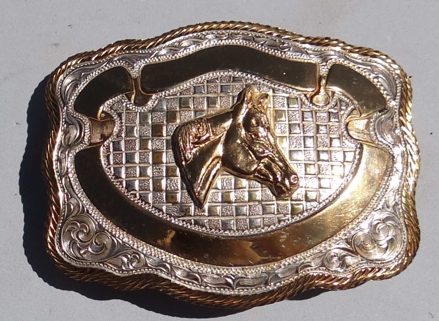 USA Made Crumrine Gold/Silver Electroplate Horse Head