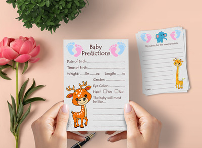 40 Baby Shower Cards Baby Predictions Guessing Game and Advice Notes for New Par