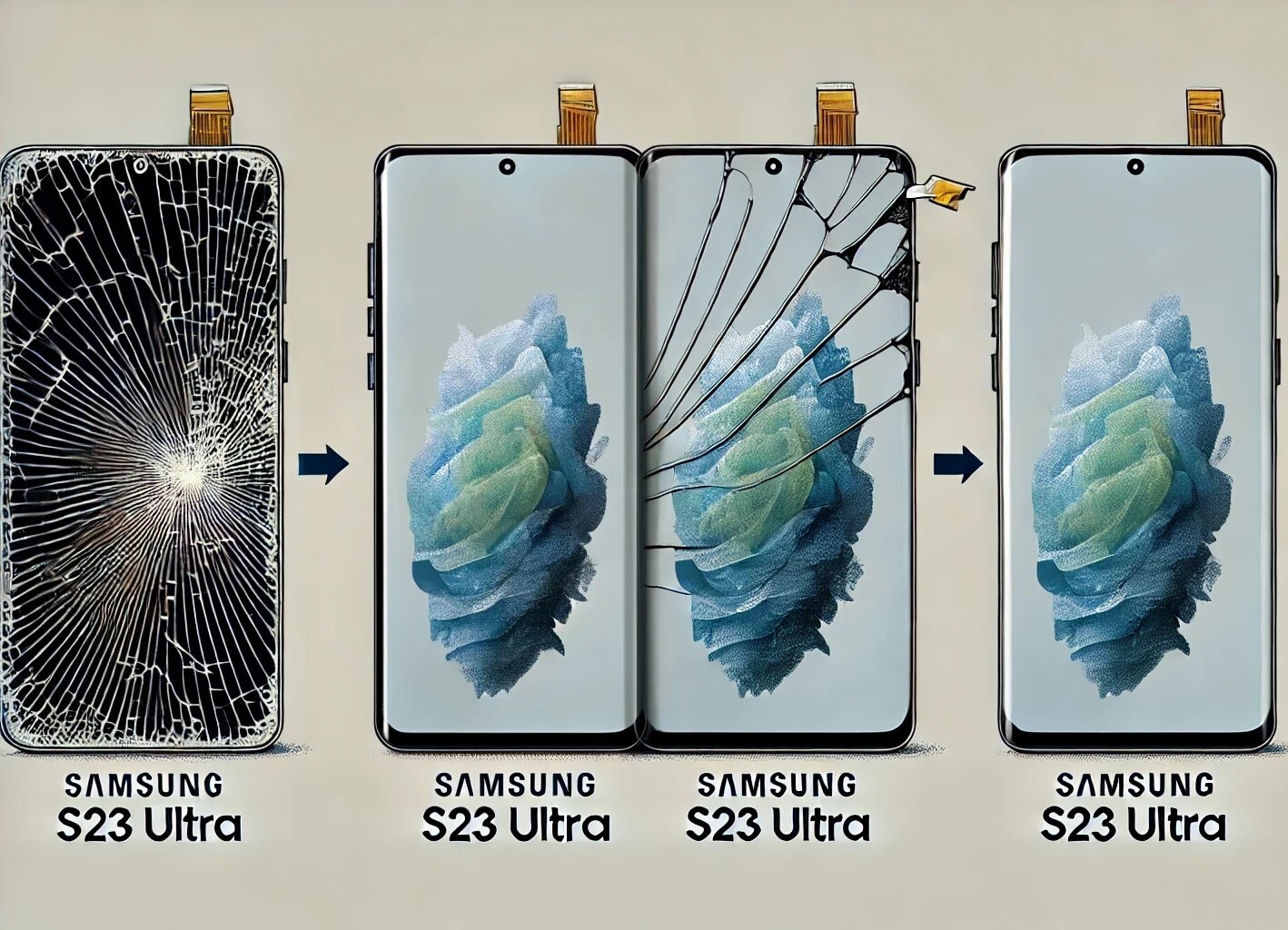 Samsung Galaxy S23 Ultra ※画面割れジャンク品※ Samsung Galaxy S23 Ultra Cracked Screen/LCD Full Repair