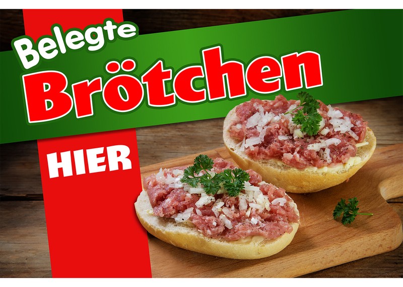 Banner Oder Aufkleber Belegte BrÖTchen Hier Pvc-Banner Spanntransparent Semmeln