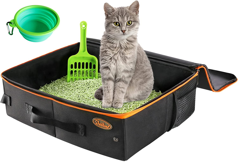 With Lid, Foldable Mobile Cat Litter Box For Outdoor