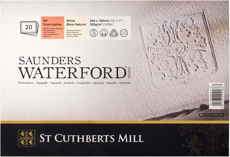 Saunders Waterford 300 GSM Hot Press Watercolor Pad, 26 X 18 Cm (20 Sheets)