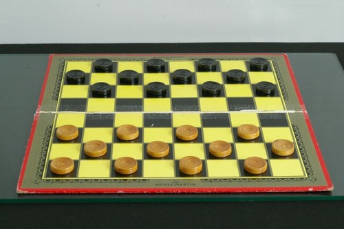 Wooden Draughts/Checkers Board & Traditional Games