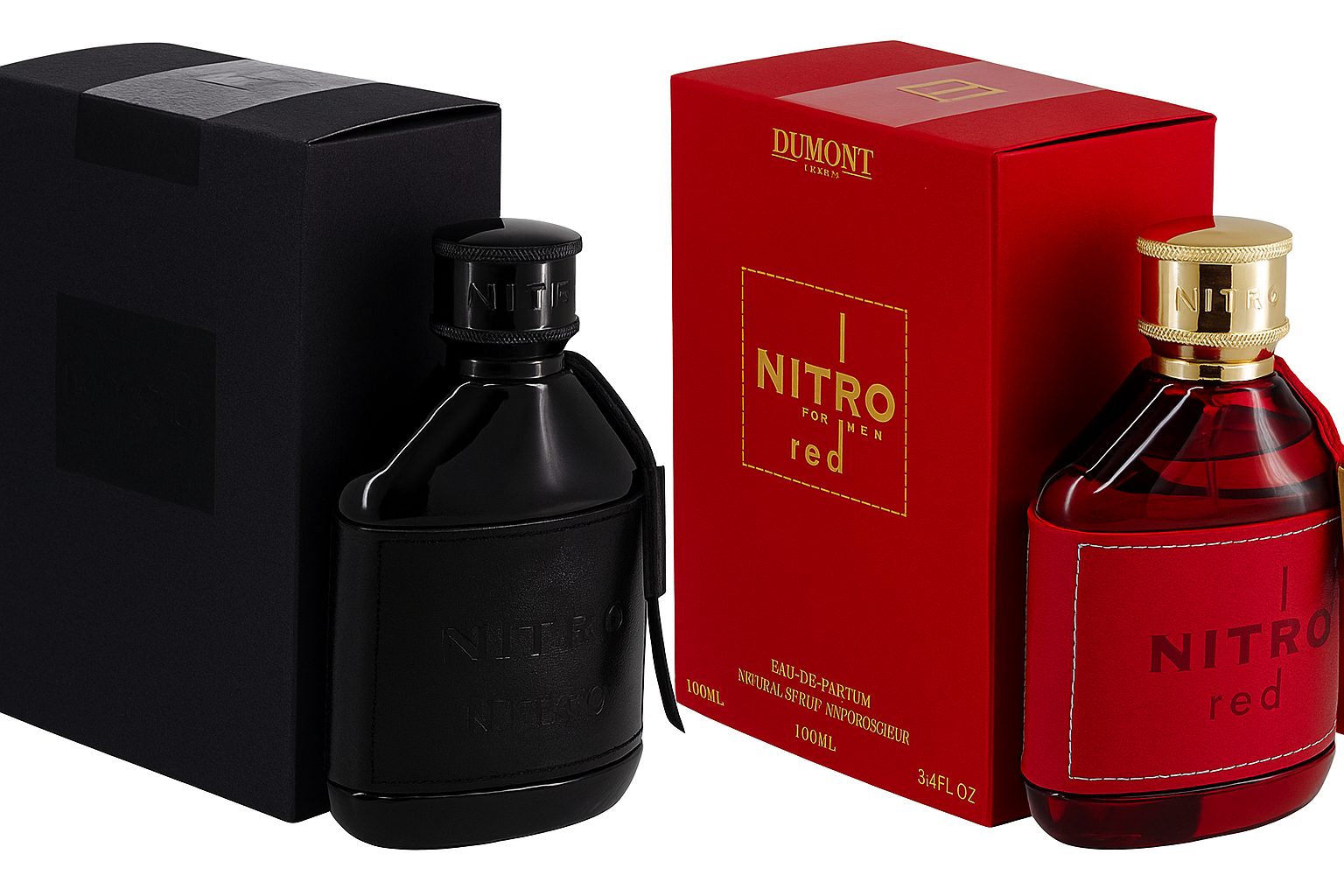 Dumont Nitro Intense and Nitro Red for Men Edp ,3.4 oz 2 Pcs