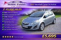 2012 Vauxhall Corsa 1.4 Active 5dr [AC] HATCHBACK Petrol Manual