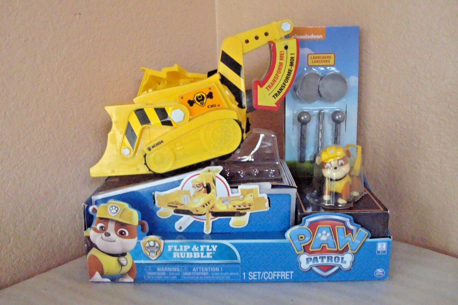 NICKELODEON PAW PATROL FLIP FLY RUBBLE 2 IN 1 TRANSFORMING