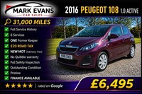 2016 Peugeot 108 1.0 Active 5dr HATCHBACK Petrol Manual