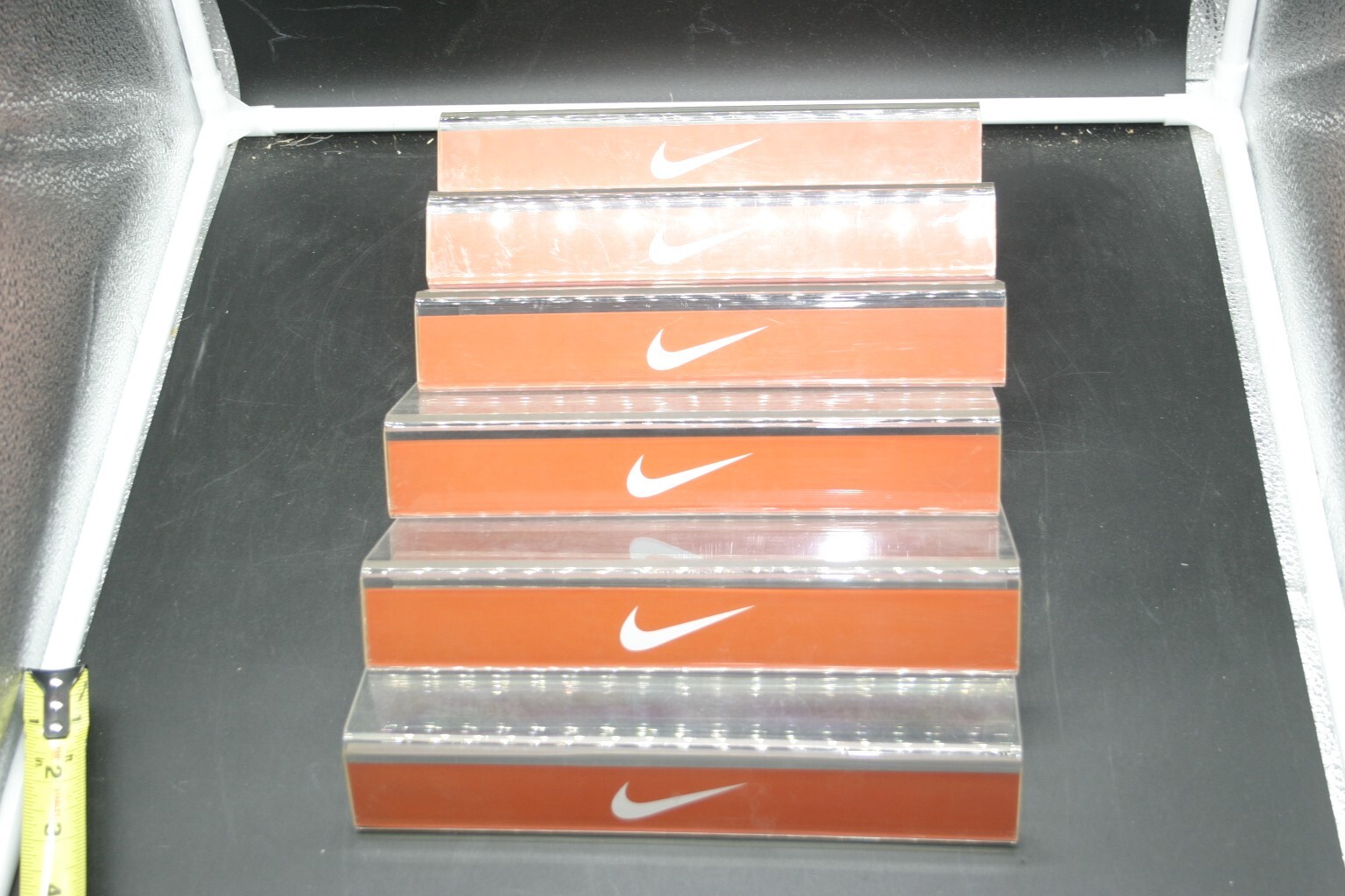 Nike Vintage 80s Clear & Orange Slat Wall Display Shoe