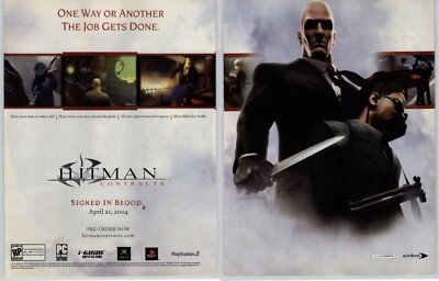 2004 Hitman: Contracts PS2 Xbox PC Vintage Print Ad/Poster Official Authentic