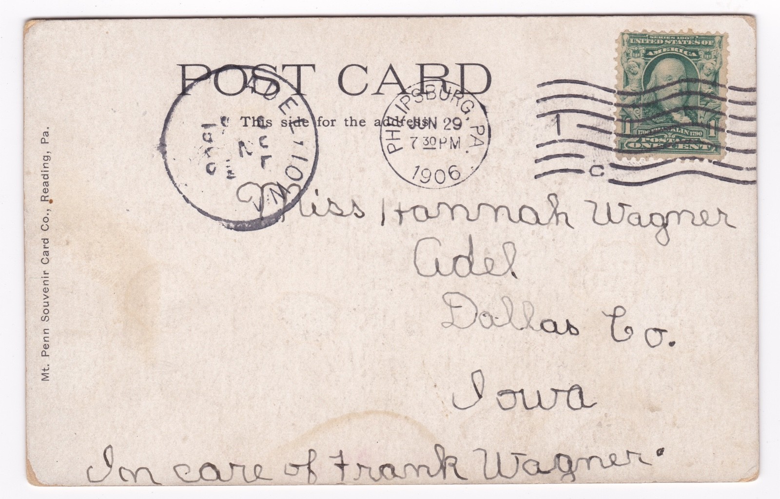 Postcard City of Reading Looking East Cityscape Reading PA Circa 1905 B2