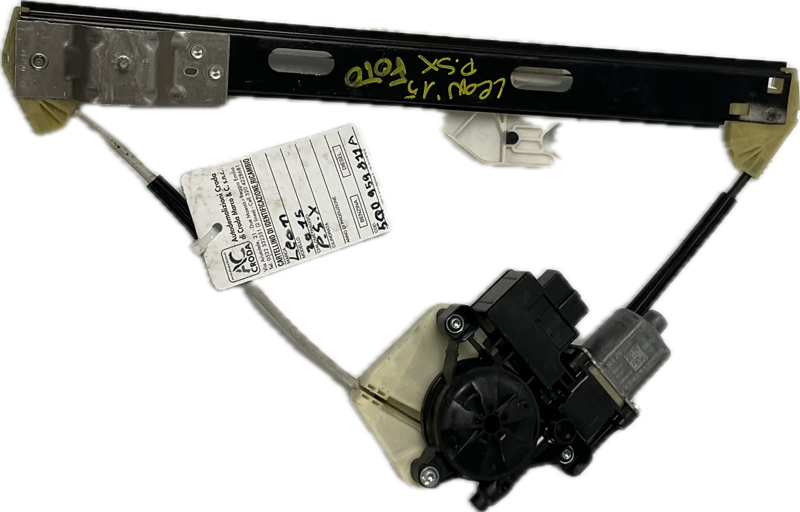 Alzavetro alzacristalli posteriore sinistro SEAT LEON 2014 codice: 5Q0959811A