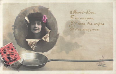 CP MARDI-GRAS POELE PETITE FILLE CREPE - 46955