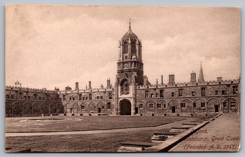 Oxford Christchurch Great Quad England United Kingdom Clock Tower VNG Postcard