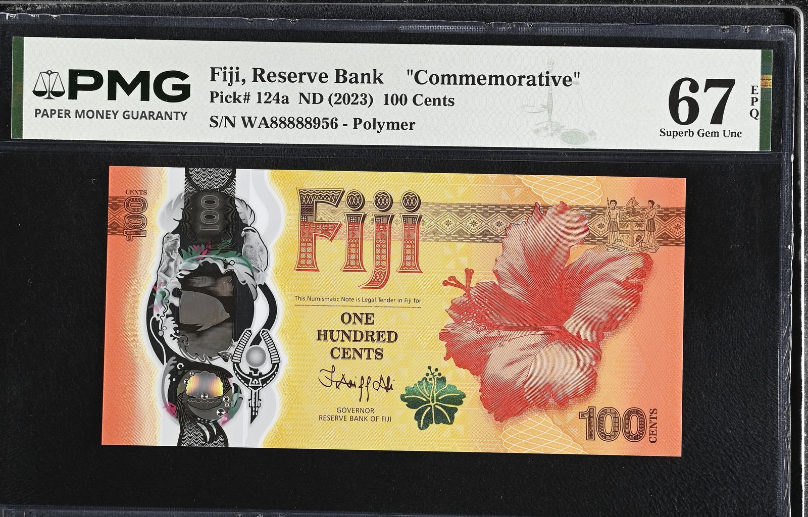 Fiji 100 Cents ND 2023 P 124 a Commemorative 88888xxx Superb Gem UNC PMG 67 EPQ