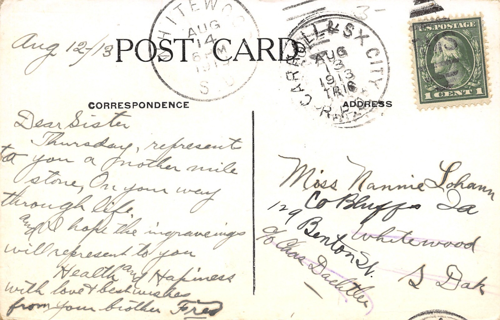 Sioux Falls South Dakota~Cataract Hotel @ Ninth Street~Buxbaum Haberdashery~1913