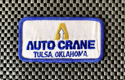 AUTO CRANE TULSA OKLAHOMA EMBROIDERED SEW ON PATCH SERVICE CRANES 4'' x 2'' NOS