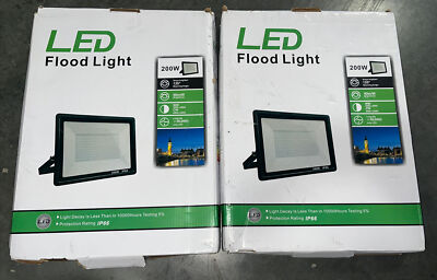 2 Pack XYCN 200W LED Flood Light IP66, Waterproof, 50000h, 90lm/W *NEW*