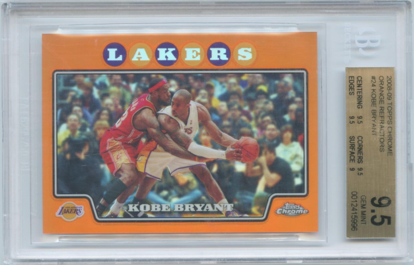 その他 NBA 08-09 topps chrome Kobe Bryant 2008 Topps Chrome Kobe Bryant Lebron Orange Refractor Lakers