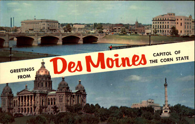 USA Postcard ~1960/70 Iowa DES MOINES Capitol City of the Corn State Amerika