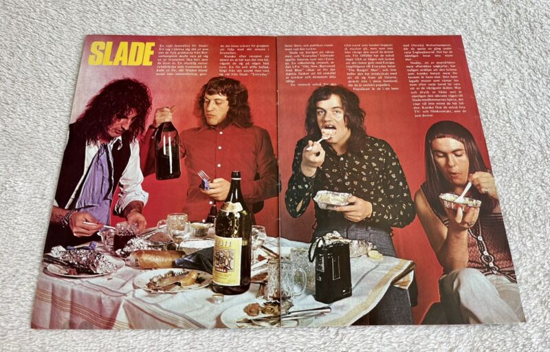 SLADE 1974 Clip Poster Swedish Music Magazine Tiffany 1970s