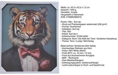Incado Dänemark Poster mit Rahmen - Dogville - Flamingo, General Rufus / Suit Up