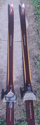 Vintage Holmenkollen Wood Skis Turlangrenn Cabin Decor Made in Norway 78