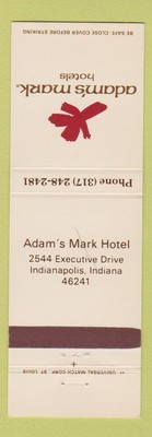 Matchbook Cover - Adam's Mark Hotels Indianapolis IN