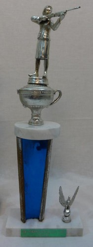 Beautiful group of vintage women's shooting trap skeet target figural trophies