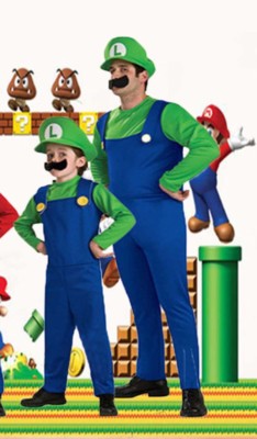 Halloween Costume Super Mario and Luigi Fancy Dress Plumber Bros Complete Set