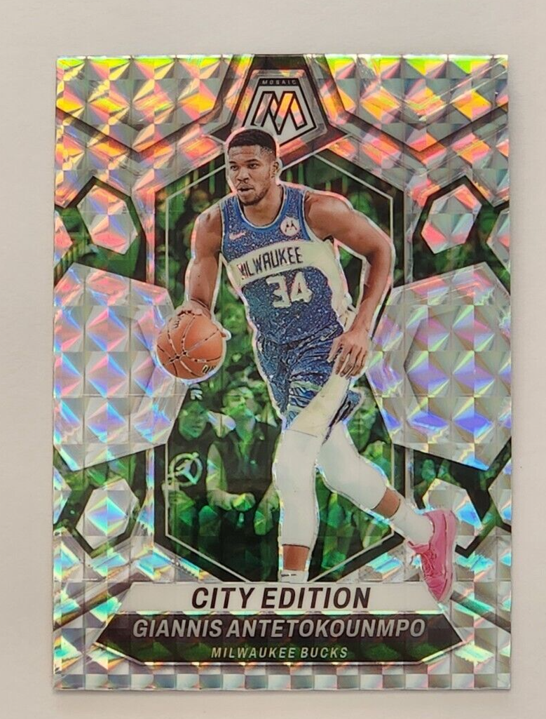 2023 24 Panini Mosaic Giannis Antetokounmpo City Edition Mosaic Prizm