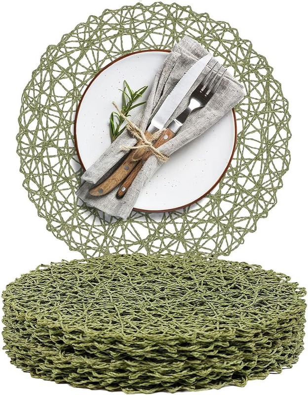 12 Pack round Placemats, Decorative Circle Dining Table Mats
