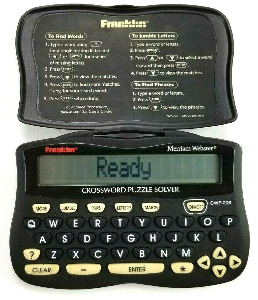 Franklin Merriam Webster Crossword Puzzle Solver CWP-206 Tested & Working