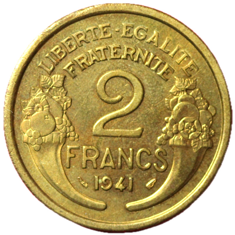 #14122 - 2 Francs 1941 Morlon Sup/Spl Belle QualitÃ©