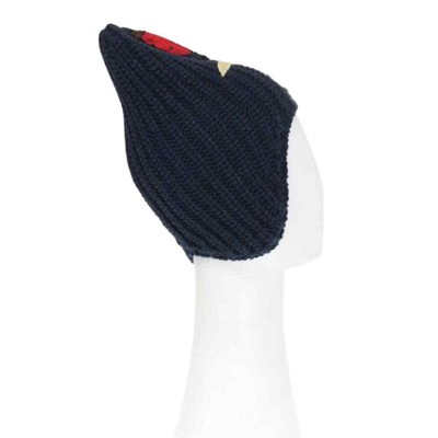 Pre-owned Gucci Cusco Knit Hat Beanie Bug Appliqués Size M In Blue