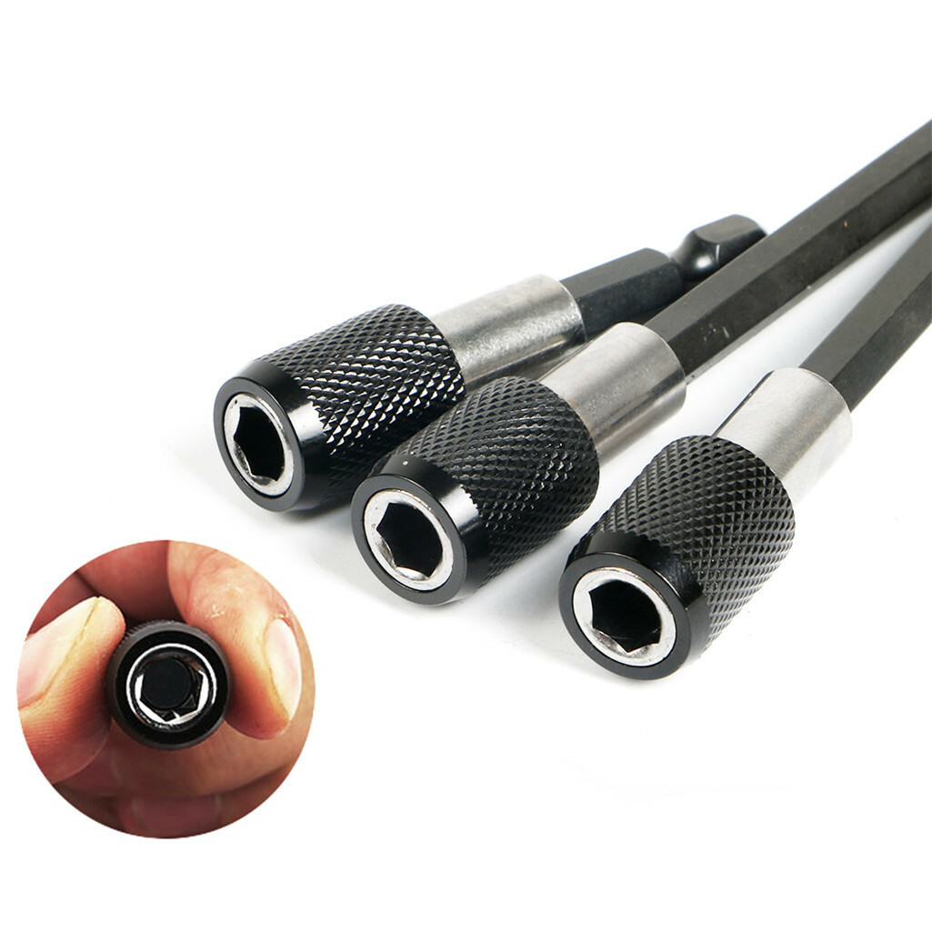 3Pcs Extension Bit Holder Steel 1/4" Hex Screwdriver Drill
