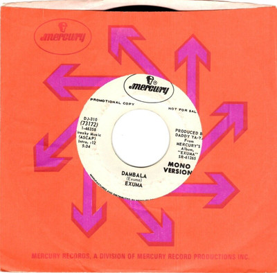 EXUMA (Tony McKay) ~ 1970 Mercury PROMO 45 ~ DAMBALA (World/Soul/Junkanoo)