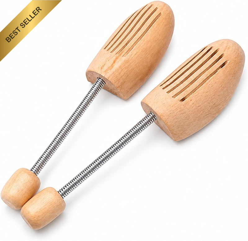 Wooden Shoe Support with Spring Column, anti Wrinkle Shoe Keeper, Tree for Shapi