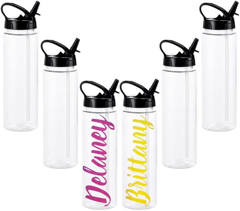 With Flip-up Straw & Big Handle, 6 Pack Personalized P