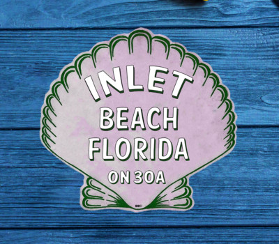 Inlet Beach Florida 3'' Sticker Decal Vinyl 30A Emerald Coast 30 A Vintage Shell