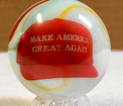 PRESIDENT TRUMP HAT MARBLE MAKE AMERICA GREAT AGAIN GLASS  2
