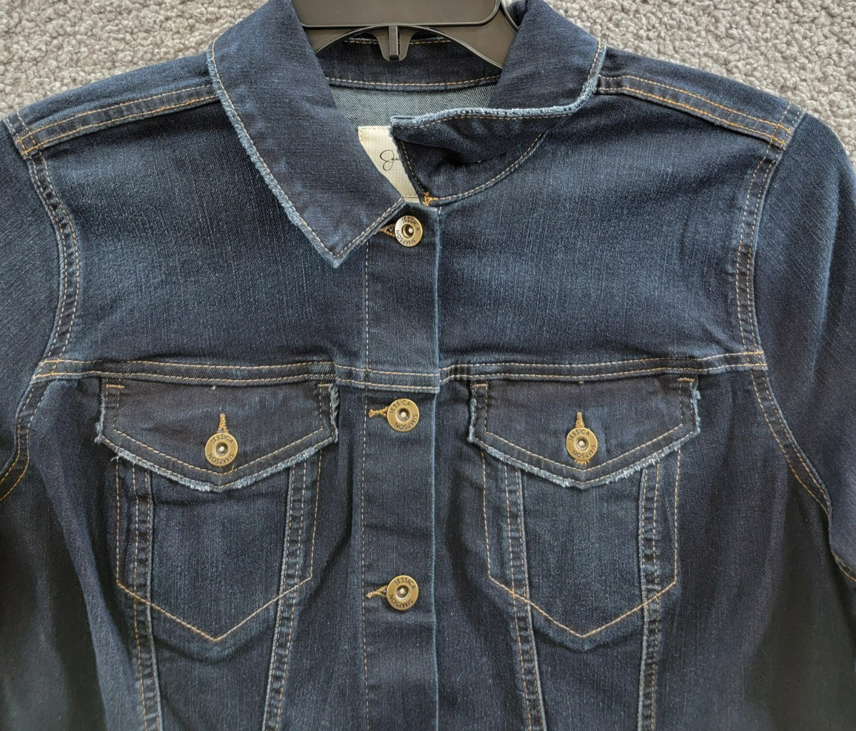 Jessica Simpson Trendy Plus Size Pixie Long Sleeve Denim Jacket Women's 1X Sevy - Picture 3 of 19