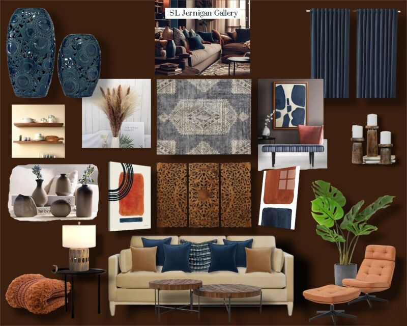 Customized Digital Mood Board for Your Living Room Delivered via Email
