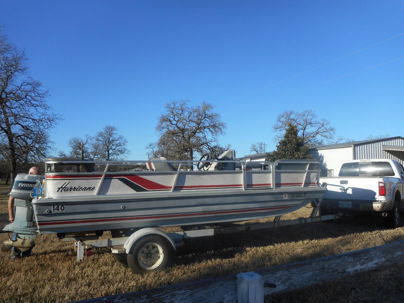 1986 Hurricane 19' Deck Boat & Trailer - Texas