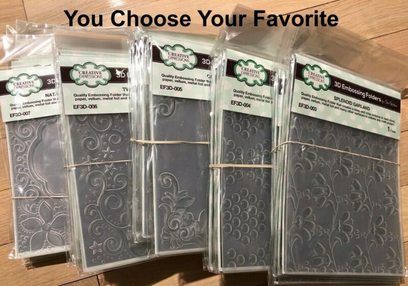 Creative Expressions 3D EMBOSSING FOLDERS Collection- 5.75"X7.5" (You Choose)