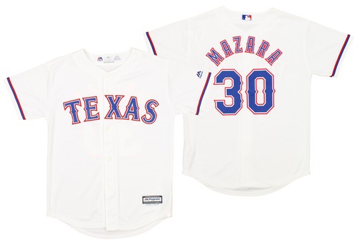 Majestic MLB Youth Texas Rangers Номар Мазара № 30 Cool Base Home Джерси