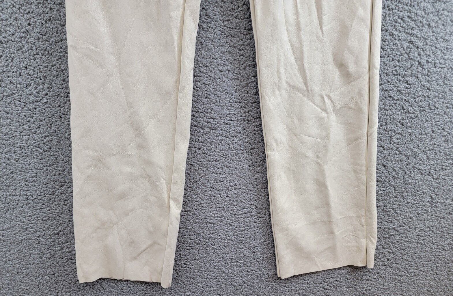 Steve Madden Loren High-Rise Faux-Leather Pants Women's 28 Bone Button Zipped - Picture 4 of 18