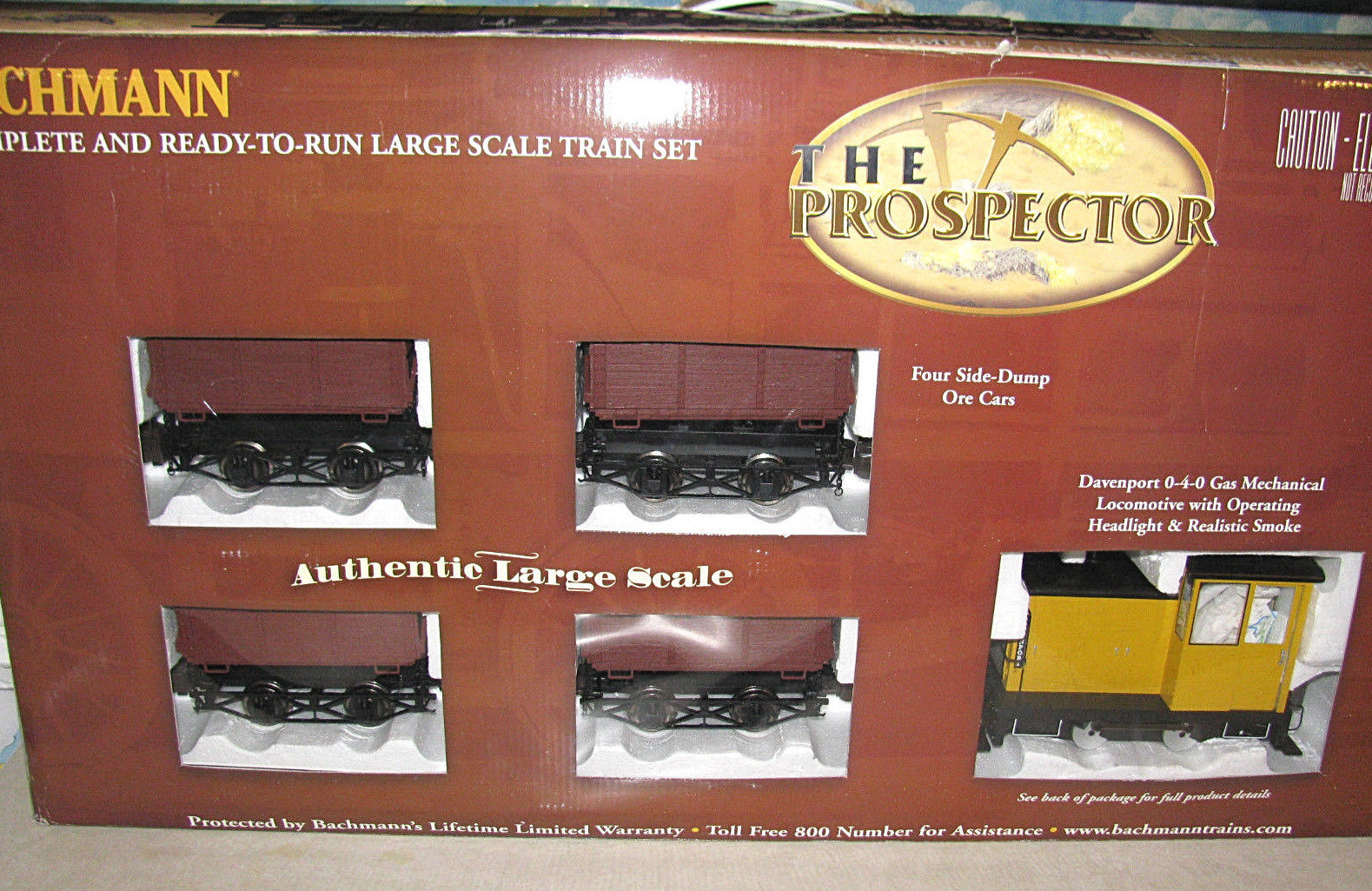 Vintage New Bachmann Big Hauler G Scale Train The Prospector Davenport Engine