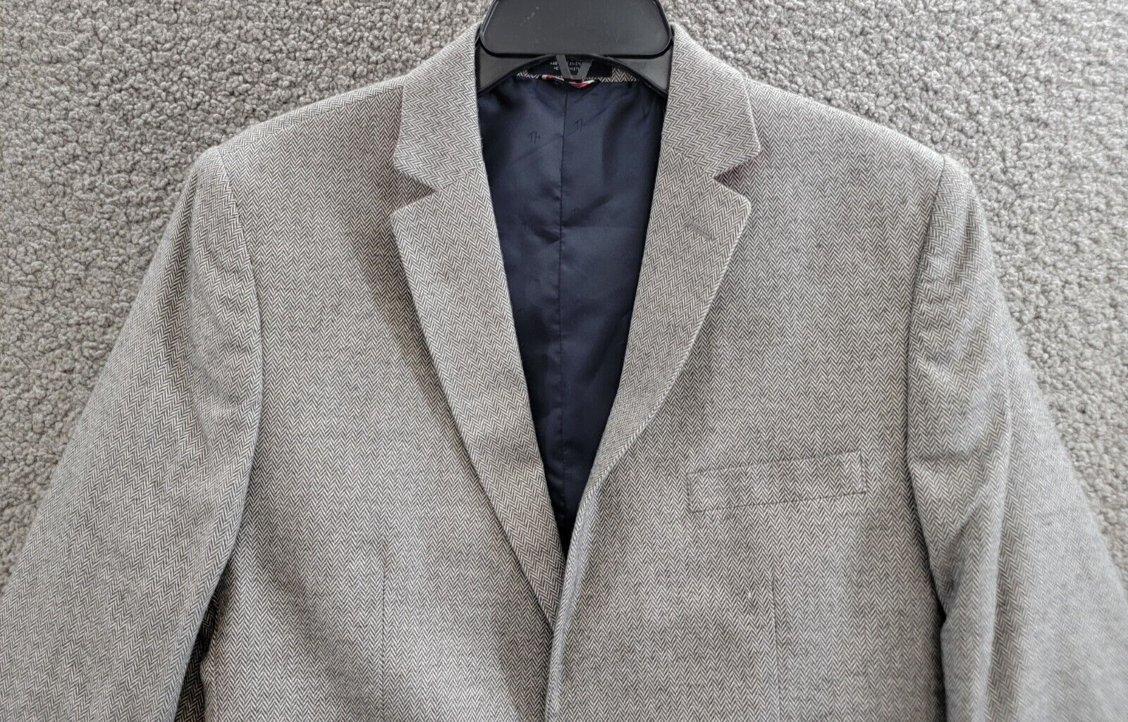 Tommy Hilfiger Brushed Herringbone Jacket Big Boys 20 Dark Gray Button Front L/S - Picture 3 of 19