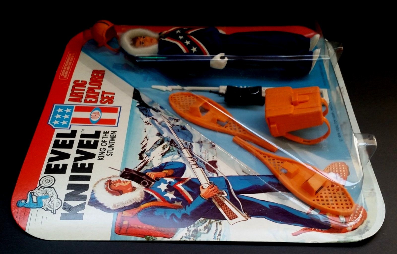 1975 EVEL KNIEVEL ARCTIC EXPLORER SET Action Figure New Mint On Card MOC Ideal